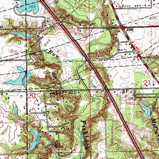 Topographic Map of Sinker Creek, IN