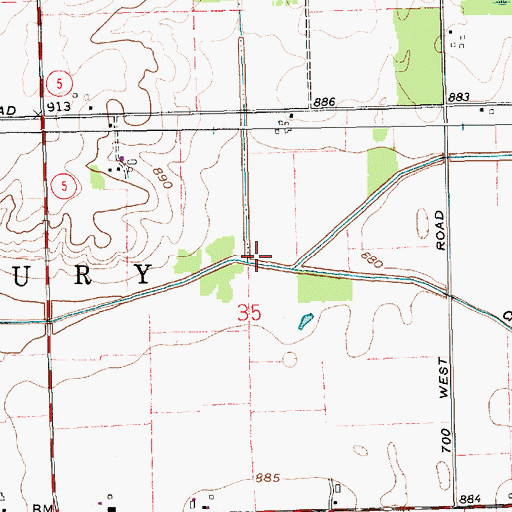 Topographic Map of Erb Ditch, IN