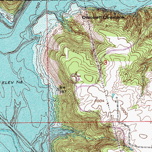 Topographic Map of Orschell Overlook, IN
