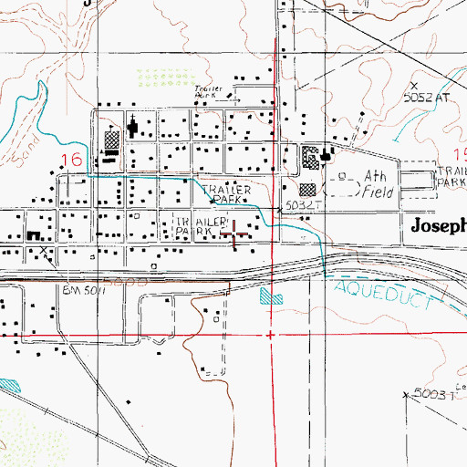 Topographic Map of Joseph City Post Office, AZ