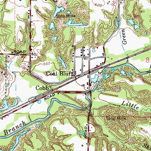 Topographic Map of Coal Bluff, IN