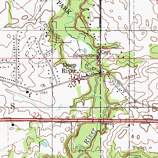 Topographic Map of Deep River, IN