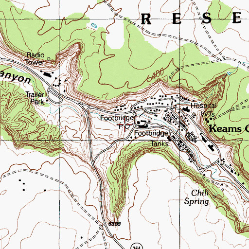 Topographic Map of Keams Canyon Post Office, AZ