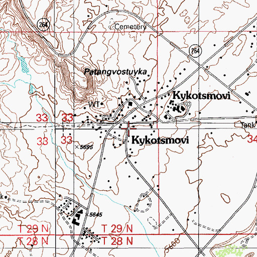 Topographic Map of Oraibi Post Office, AZ