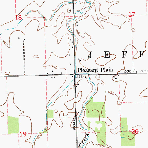 Topographic Map of Pleasant Plain, IN
