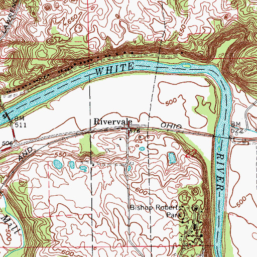 Topographic Map of Rivervale, IN