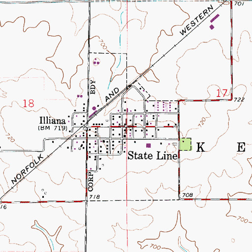 Topographic Map of State Line, IN