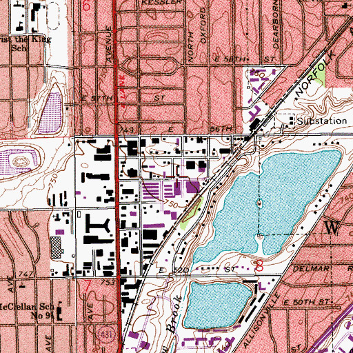 Topographic Map of Mallot Park (historical), IN