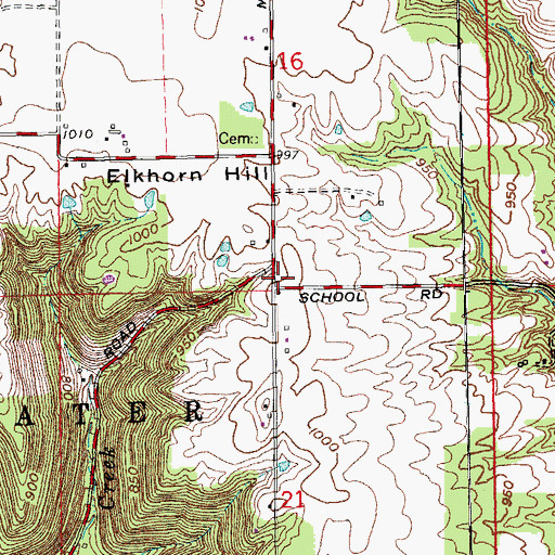 Topographic Map of Whitewater School (historical), IN