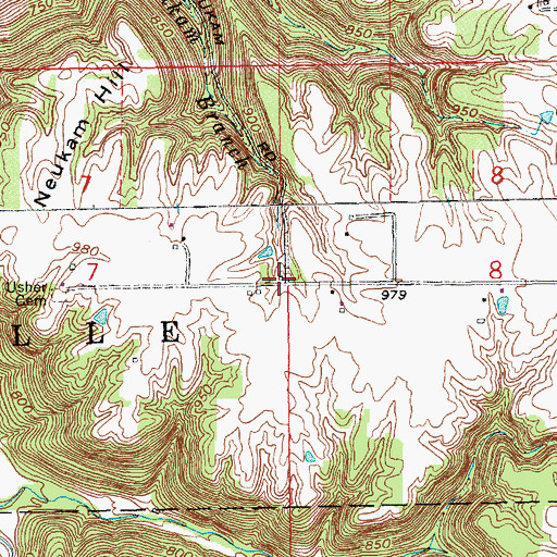 Topographic Map of Usher School (historical), IN