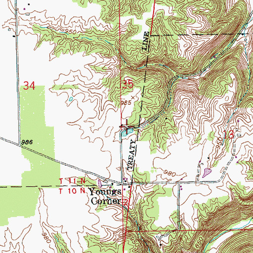Topographic Map of Yung Church (historical), IN