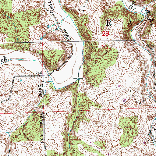 Topographic Map of Sugar Creek, IN