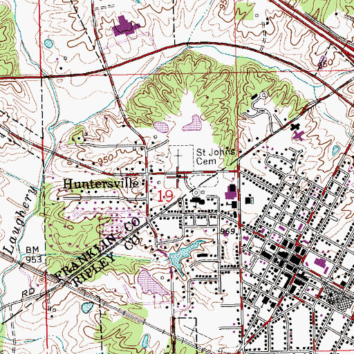 Topographic Map of Ray School (historical), IN