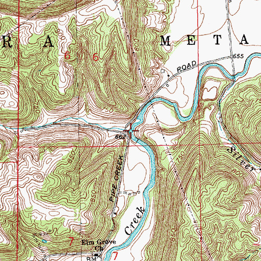 Topographic Map of Gates Creek, IN
