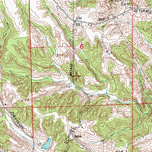 Topographic Map of Stips Hill School (historical), IN