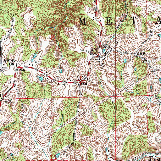 Topographic Map of Pilgrim Holiness Church, IN