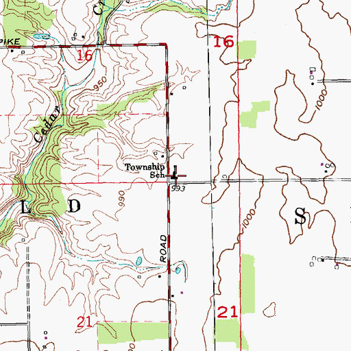 Topographic Map of Springfield School (historical), IN
