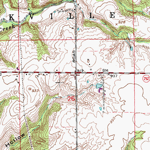 Topographic Map of Holland School (historical), IN