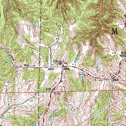 Topographic Map of Cupp Church, IN
