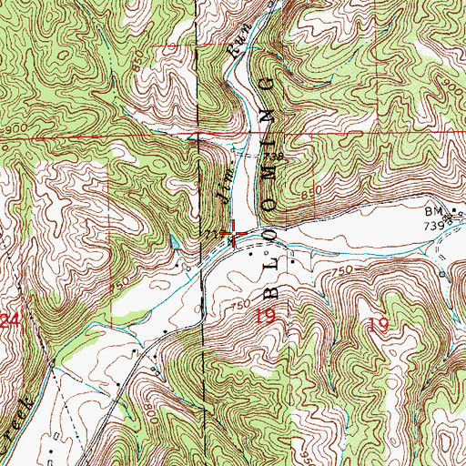 Topographic Map of Jim Run, IN