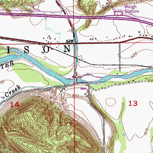 Topographic Map of Johnson Fork, IN