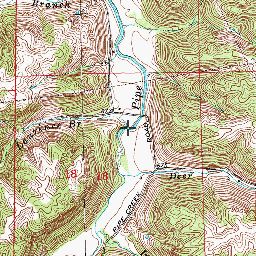 Topographic Map of Laurence Branch, IN