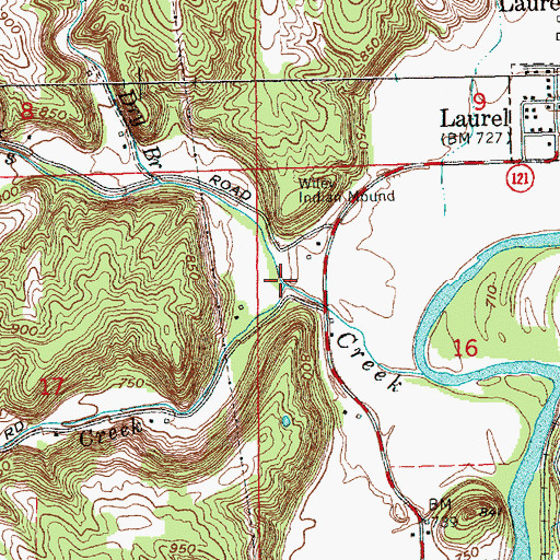 Topographic Map of Little Sanes Creek, IN