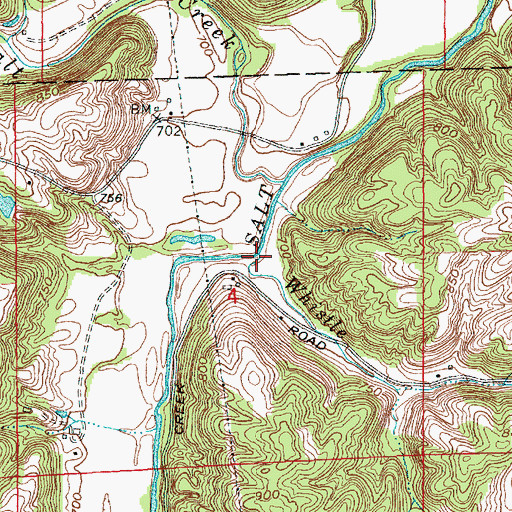 Topographic Map of Whistle Creek, IN
