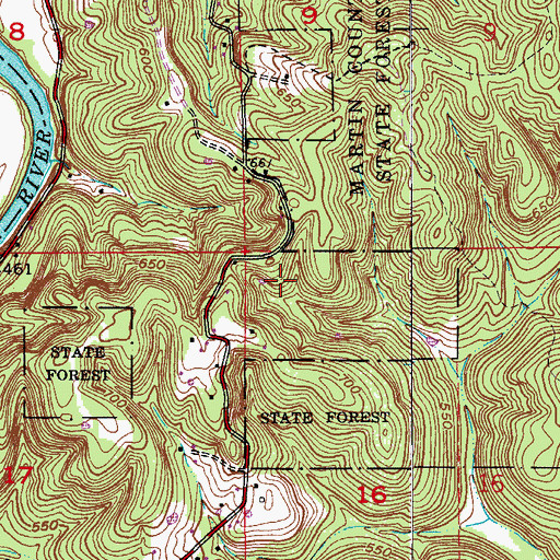 Topographic Map of Martin County State Forest, IN