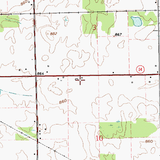 Topographic Map of Homestead Airport, IN