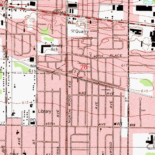 Topographic Map of Cady Marsh Ditch, IN