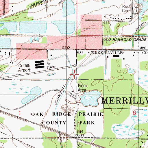 Topographic Map of Johnson Ditch, IN