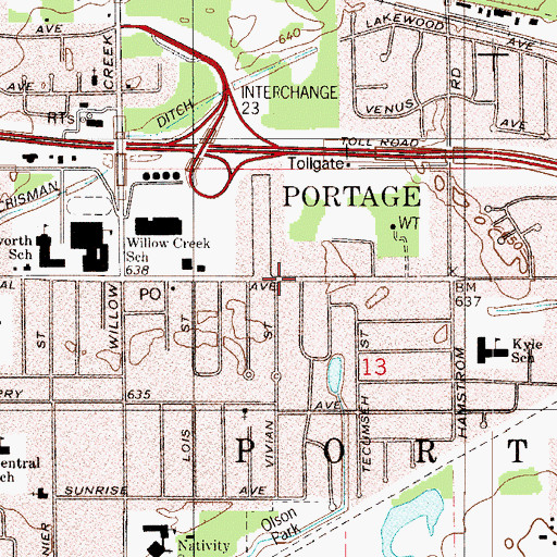 Topographic Map of Portage, IN