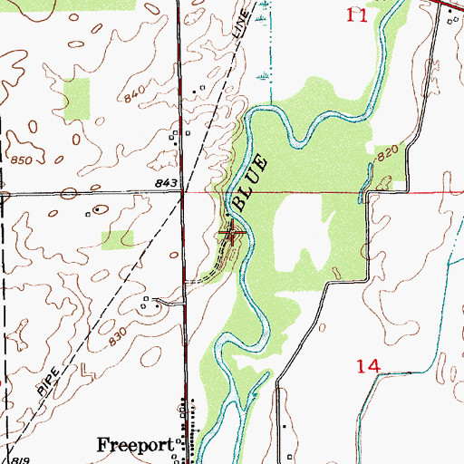 Topographic Map of Hog Back, IN
