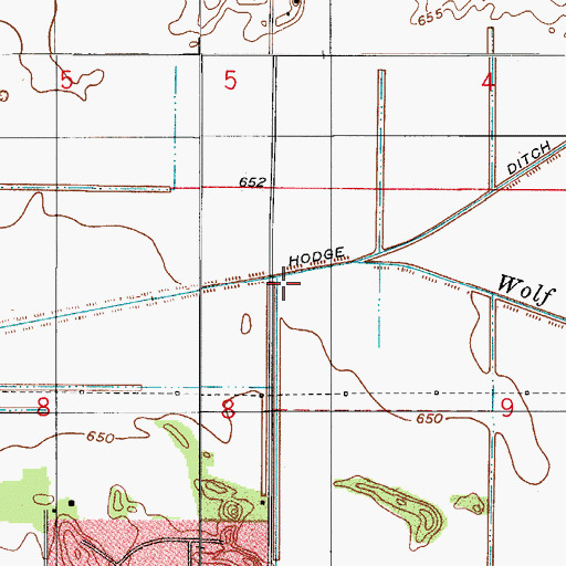Topographic Map of Delehanty Ditch, IN