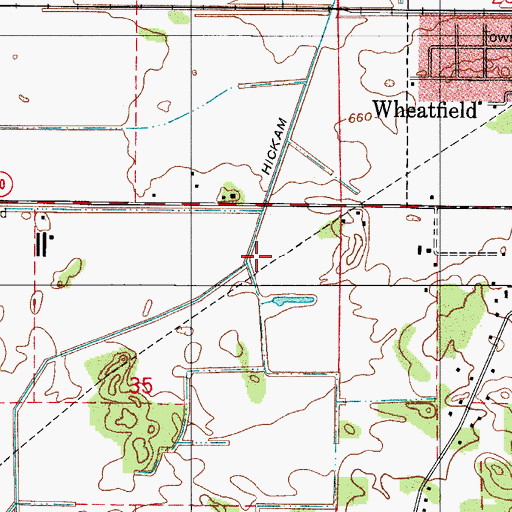Topographic Map of Hickam Lateral, IN