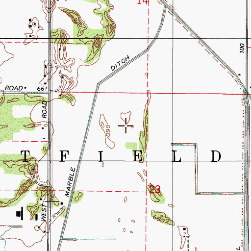 Topographic Map of Marble Ditch, IN