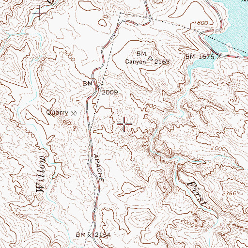 Topographic Map of Black Canyon (historical), AZ