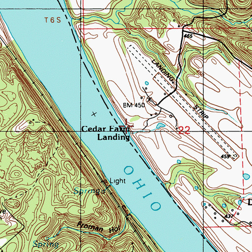Topographic Map of Cedar Farm Landing, IN