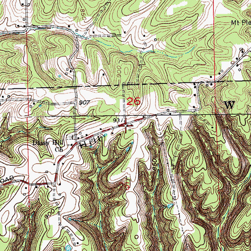 Topographic Map of Daisy Hill, IN
