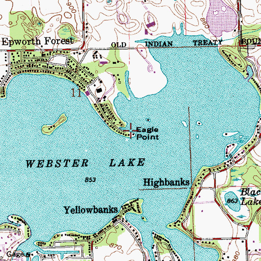 Topographic Map of Eagle Point, IN