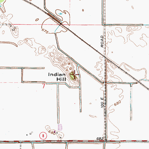 Topographic Map of Indian Hill, IN