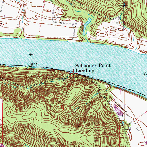 Topographic Map of Schooler Point Landing, IN