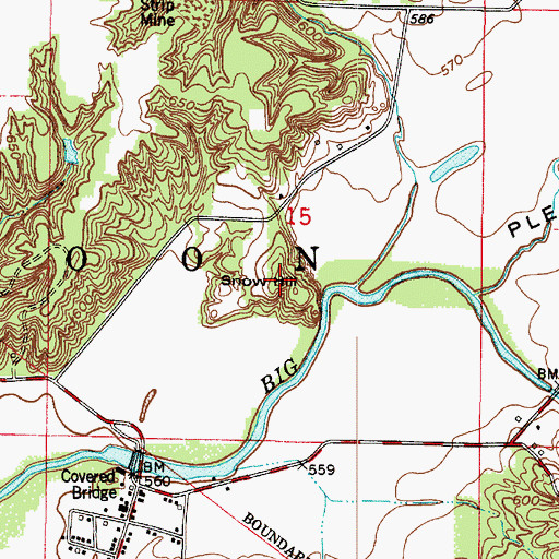 Topographic Map of Snow Hill, IN