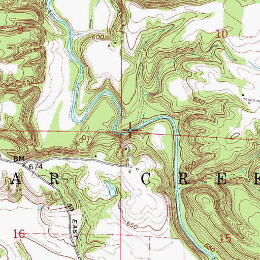 Topographic Map of Russellville, IN