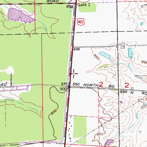 Topographic Map of Stony Point, IN