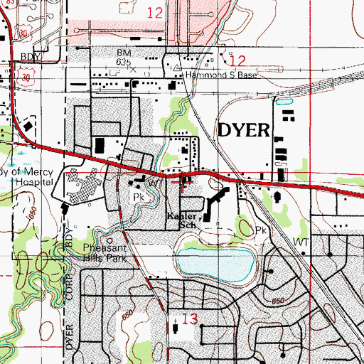 Topographic Map of Saint Joseph School, IN