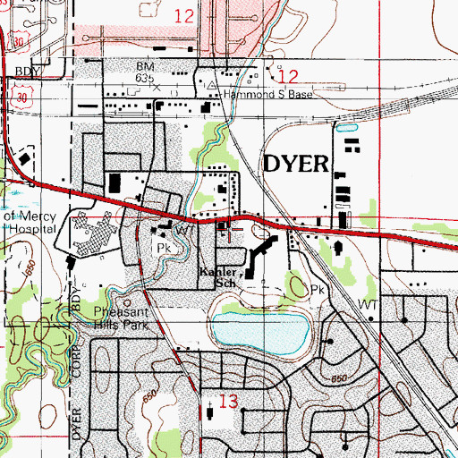 Topographic Map of Saint Joseph Church, IN