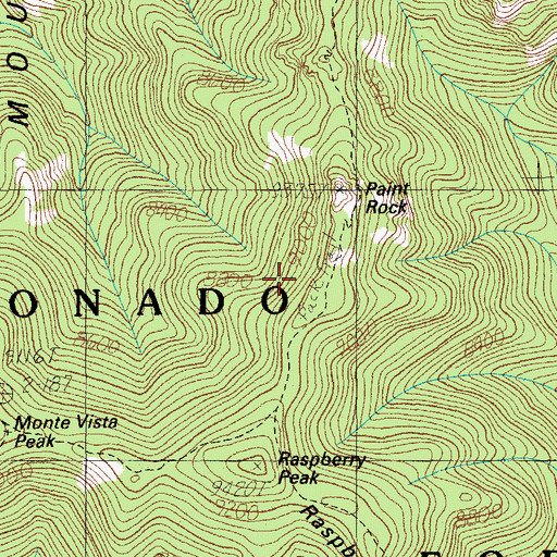Topographic Map of Coronado National Forest, AZ