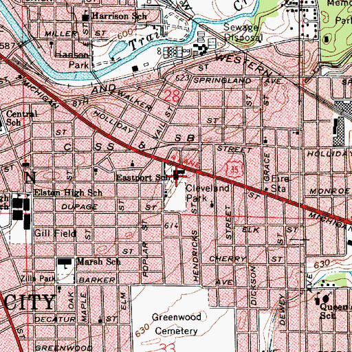 Topographic Map of Eastport Elementary School, IN